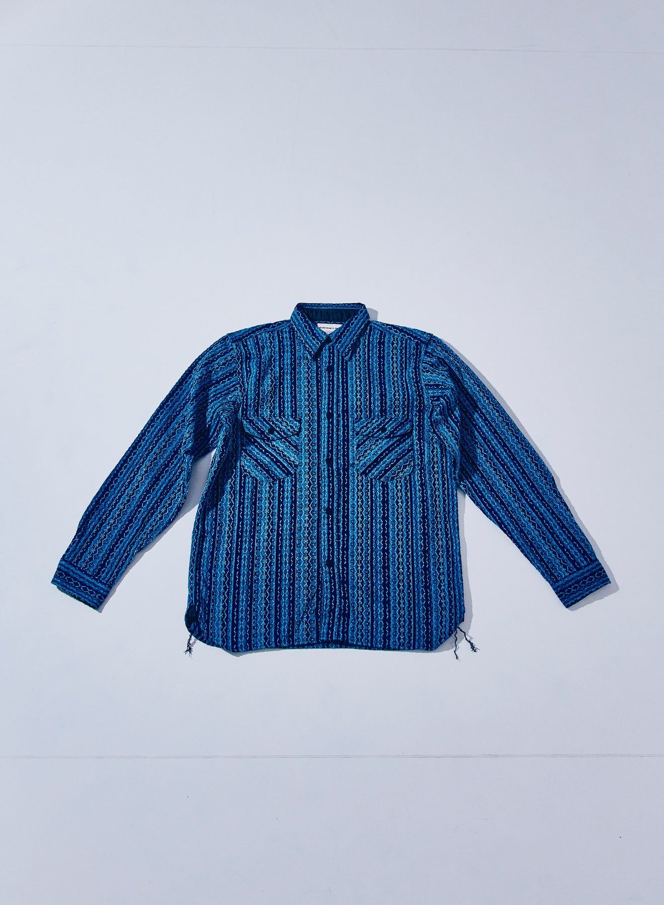 SSS25-SKS Indigo Sashiko Stripe Shirt