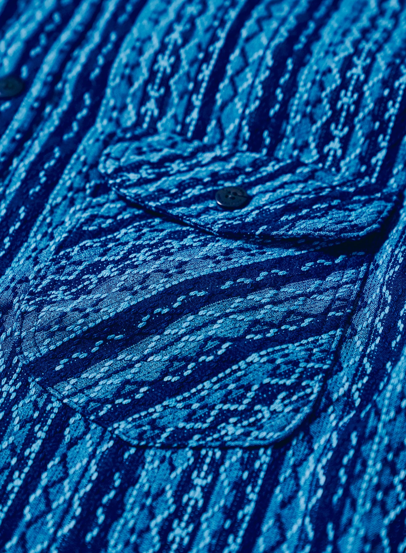 SSS25-SKS Indigo Sashiko Stripe Shirt