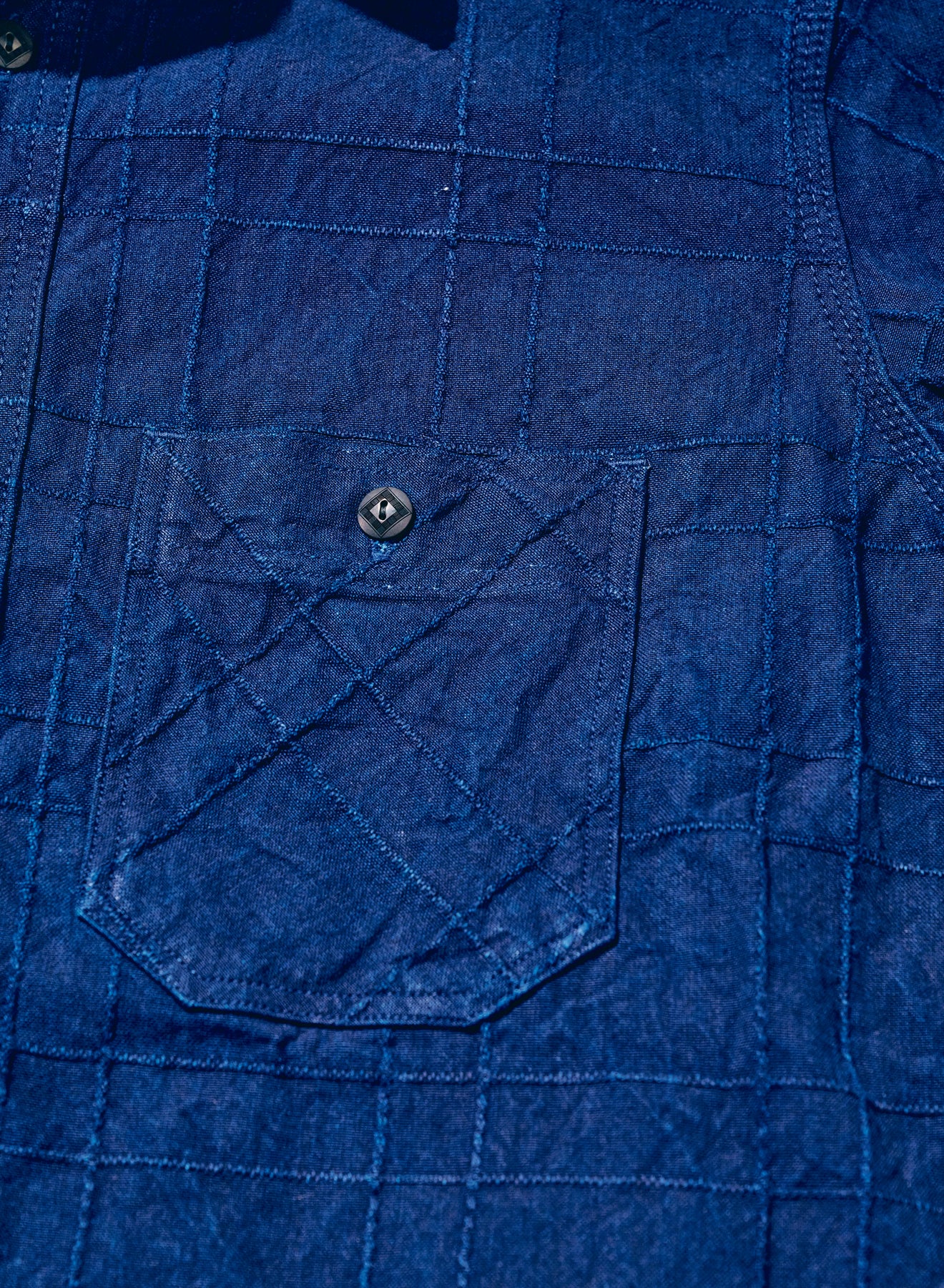 SSS26-ARS (Indigo Sashiko Lattice Dobby Work Shirt )