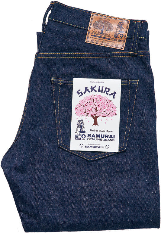 S500AX-SAKURA 18oz藍+桜モデル ストレート