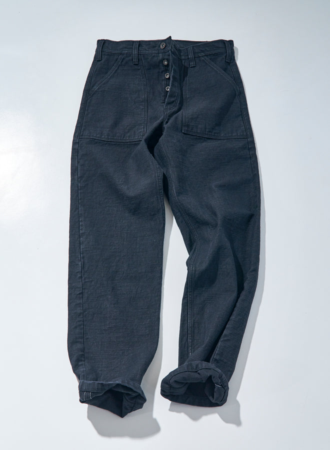 SJ52BK 15ozブラックバックサテンベイカーパンツ
