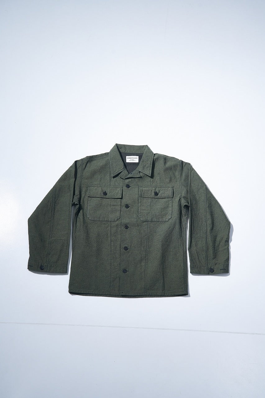 SJFJK26-BOB (Black on Blue Herringbone Field Jacket)