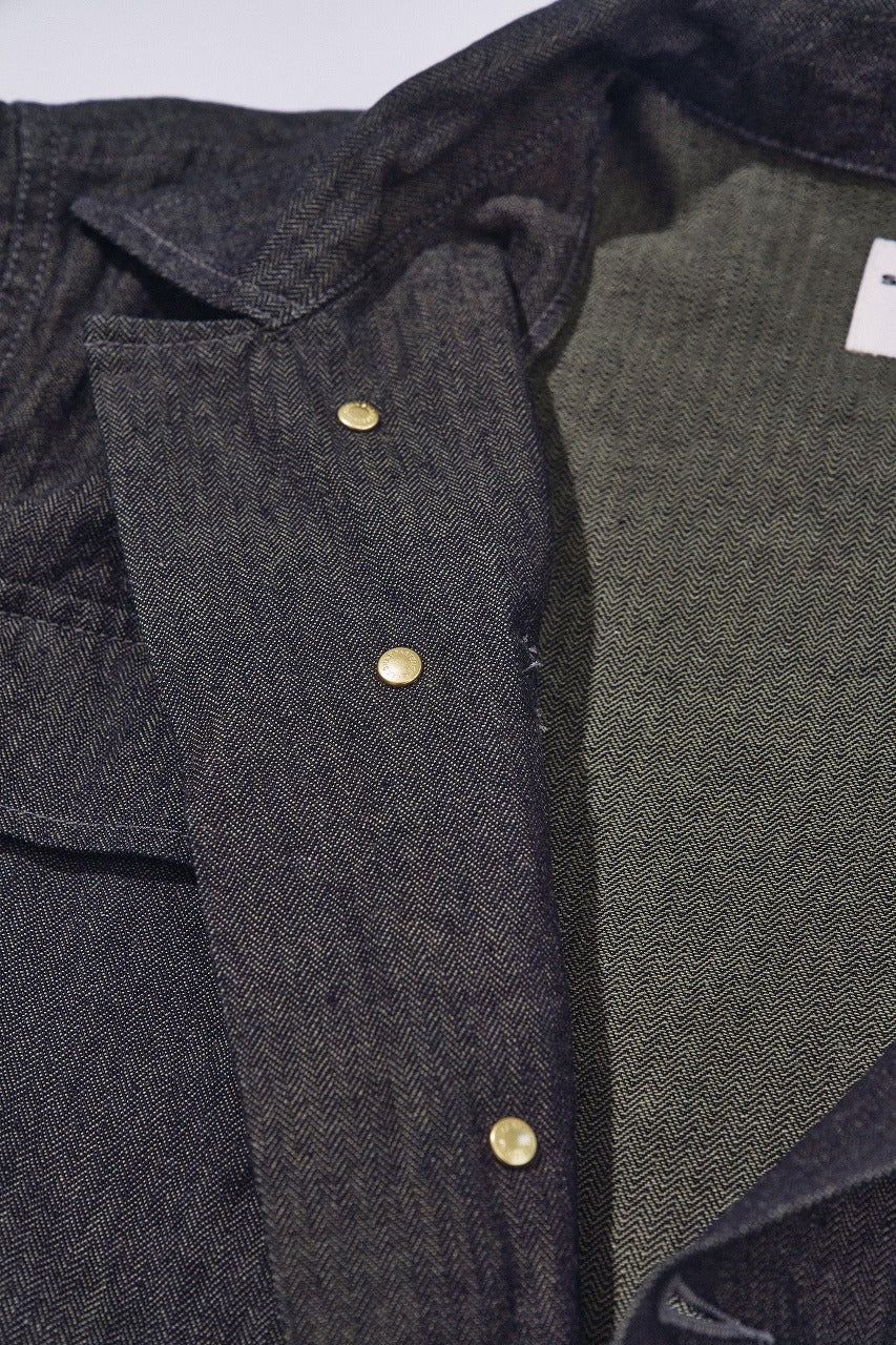 SJFJK26-BOB (Black on Blue Herringbone Field Jacket)