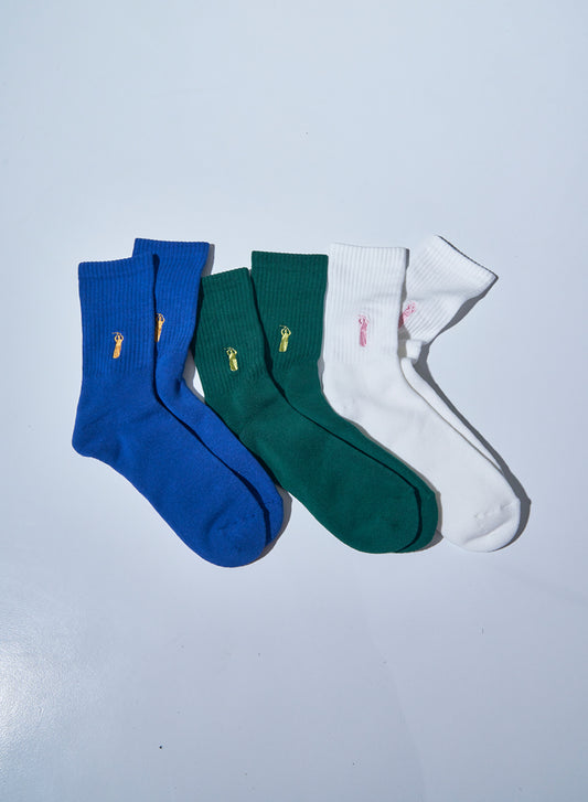 SJKS24-ORG 刺繍オーガニックコットンソックス